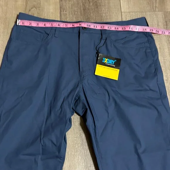 NWT BONOBOS 3X Dry Athletic Fit Pants Size 35x34 Blue 5-Pocket Pant - Picture 7 of 10